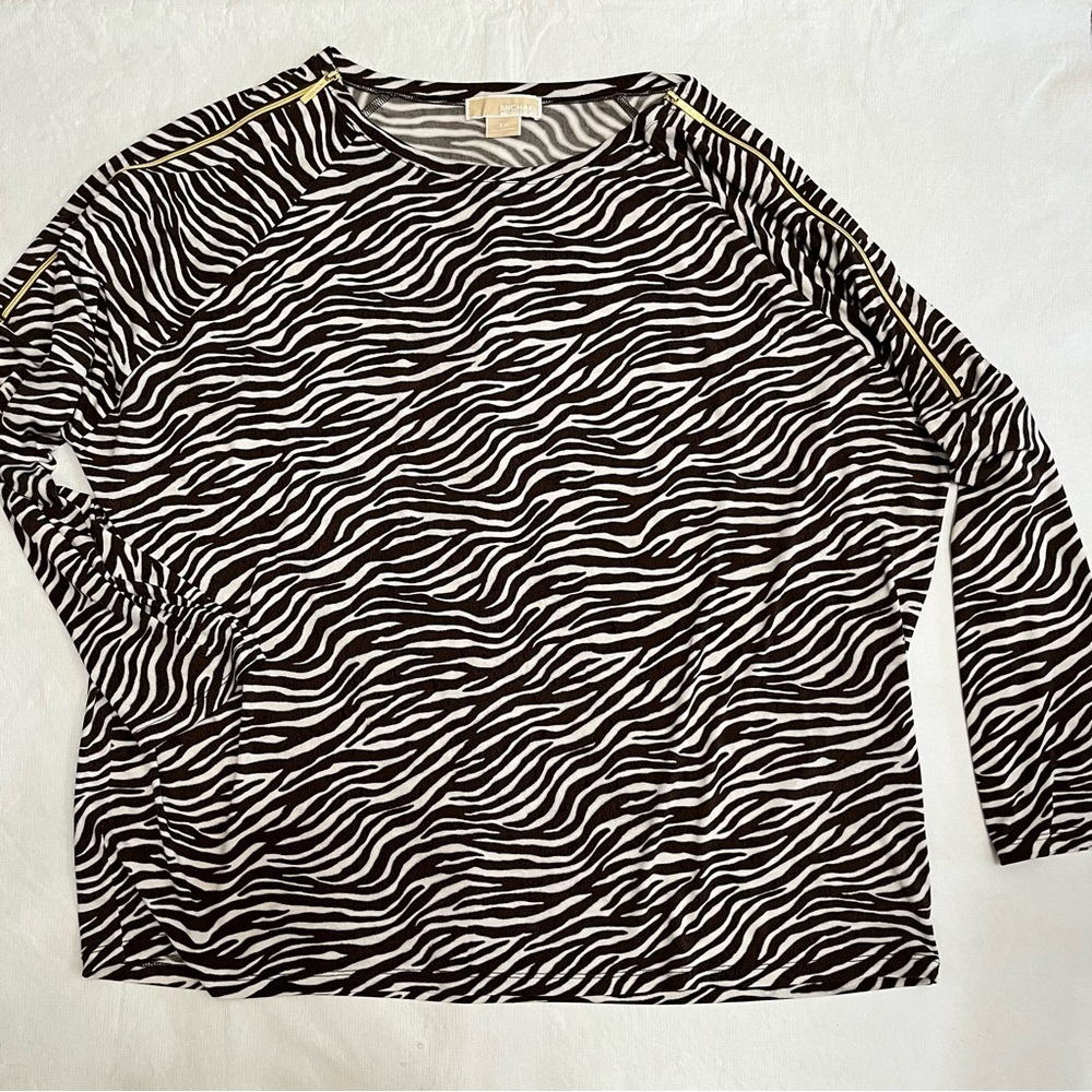 Michael Michael Kors Brown Zebra Top